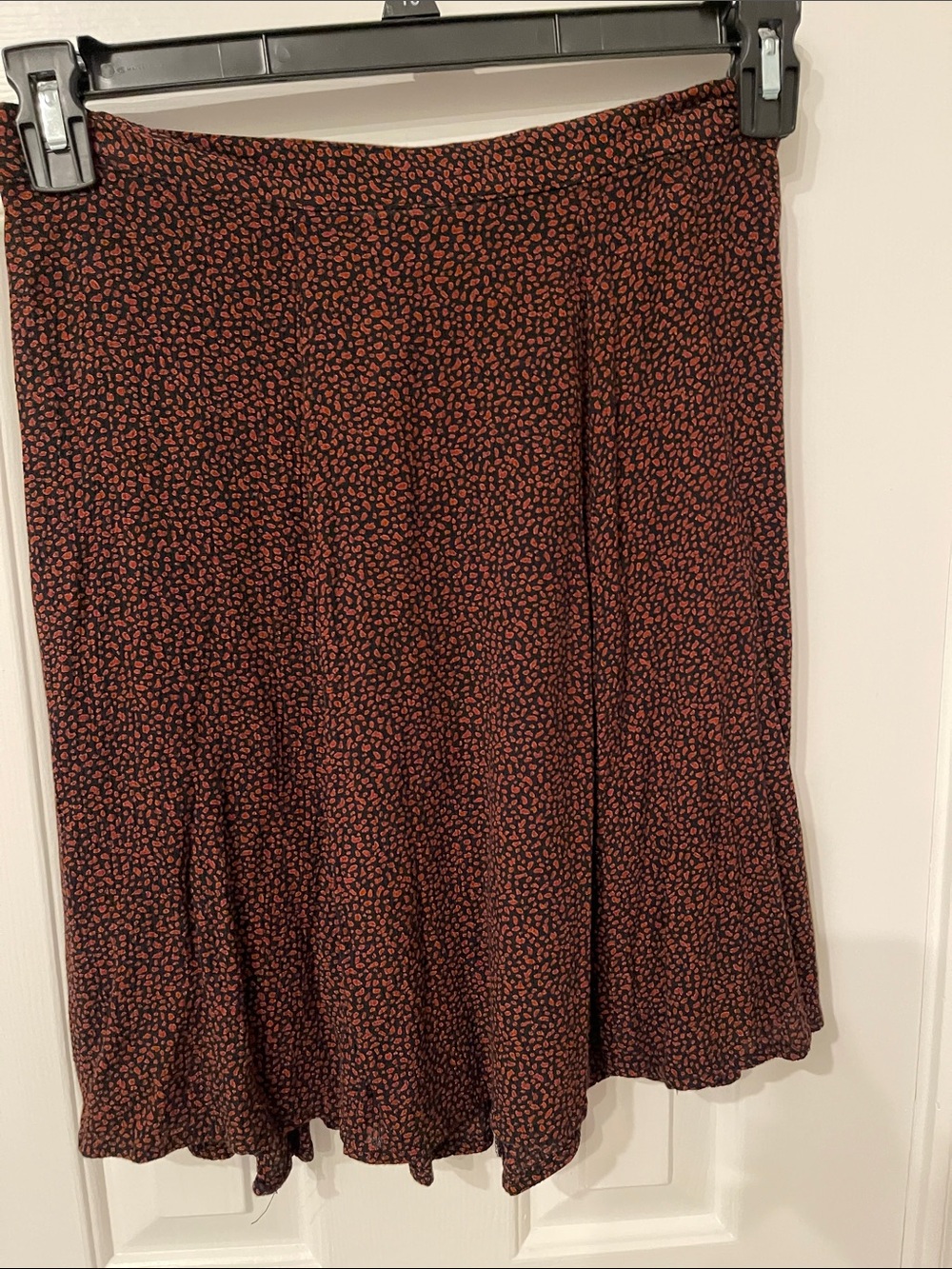Clio Rust and Black Printed Midi Skirt